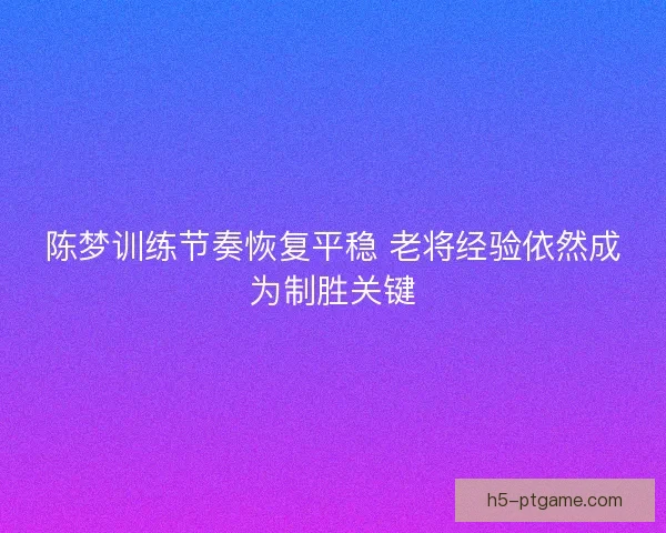 陈梦训练节奏恢复平稳 老将经验依然成为制胜关键