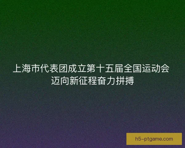 上海市代表团成立第十五届全国运动会 迈向新征程奋力拼搏